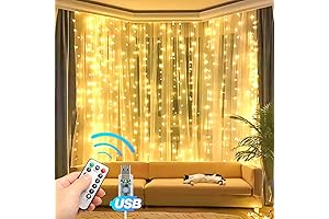 Eueasy 300 LED Curtain Lights: Wall Decorations Made Easy!