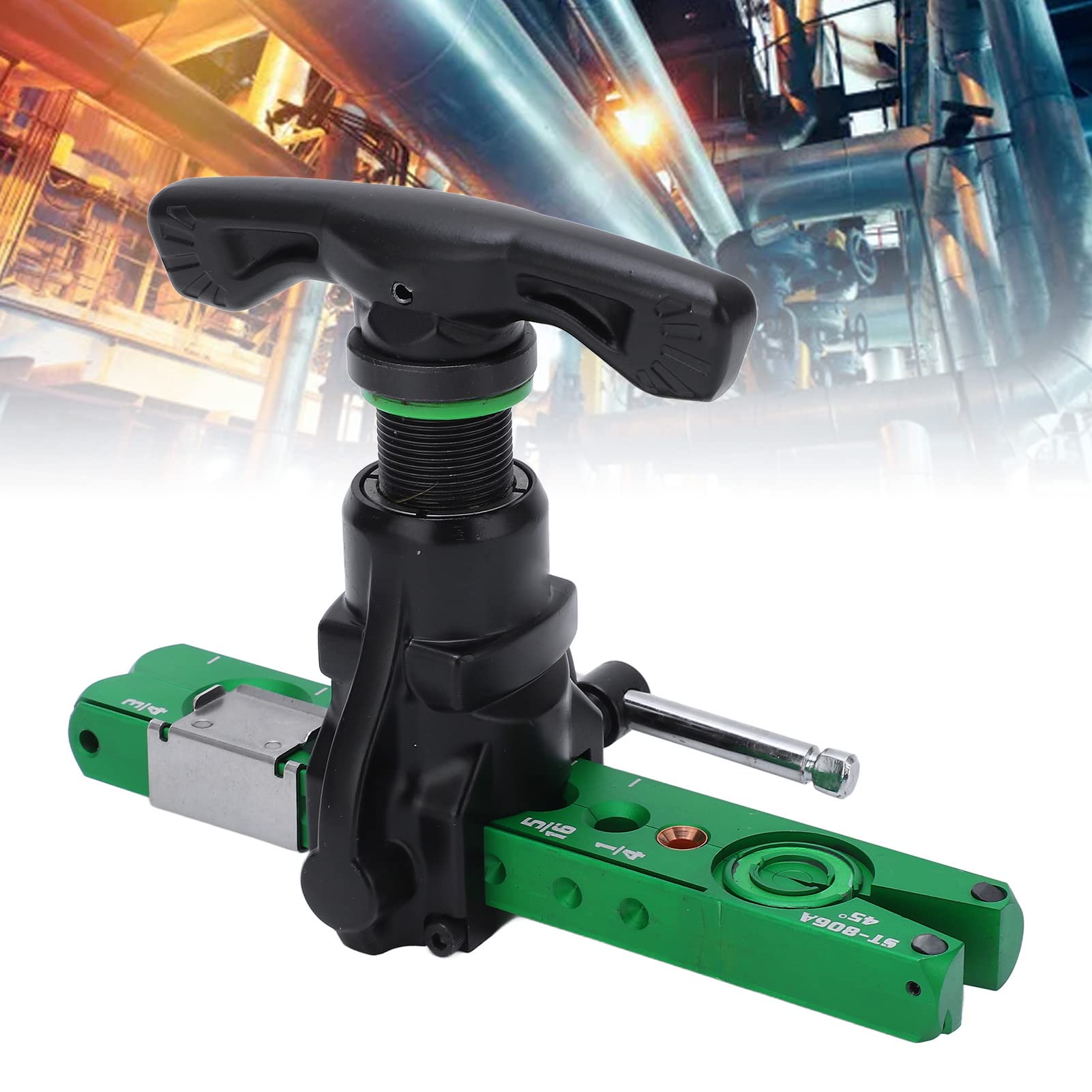 Flaring Tools, 45 Degree Eccentric Cone Type Tube Expander for 1/4 5/16 3/8 1/2 5/8 3/4in Pipes for Water Gas Refrigeration Brake Line Applications