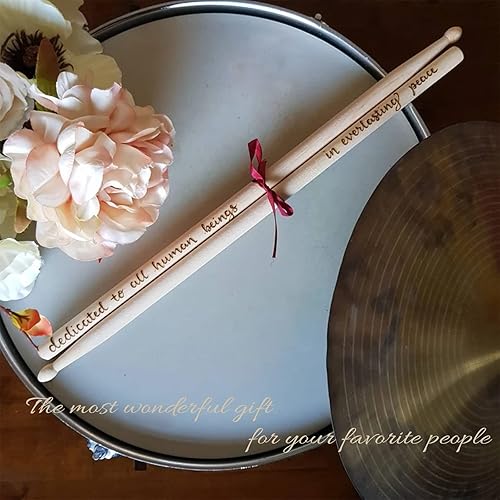 Miniatura 5 de Baquetas personalizadas con baquetas de madera grabadas con láser de tamaño 5A, regalo personalizado para músicos, bateristas, bandas, instrumentos