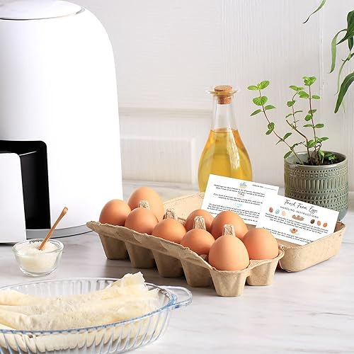 Miniatura 7 de Sinmoe 200 unidades de instrucciones de manejo de huevos frescos de granja, 2 x 3.5 pulgadas, sellos de huevos para huevos frescos, diseño de huevos