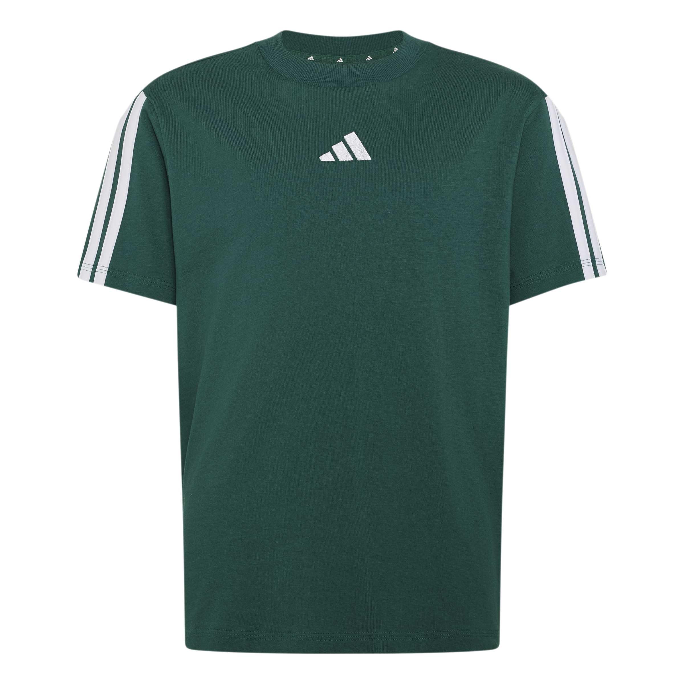 adidas Uniseks - dzieci Essentials 3 Stripes Shirt, collegiate green/white, 7-8 Years