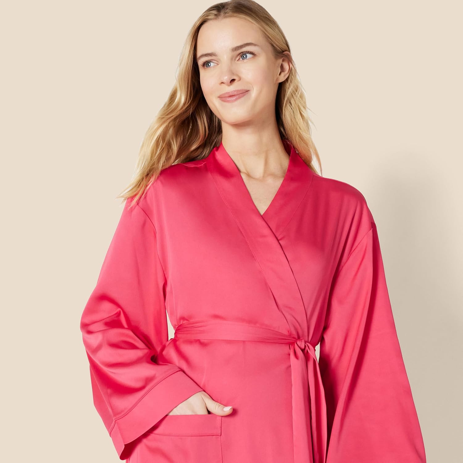 Amazon Essentials Women's Relaxed-Fit Satin Sleep Robe - Image 4