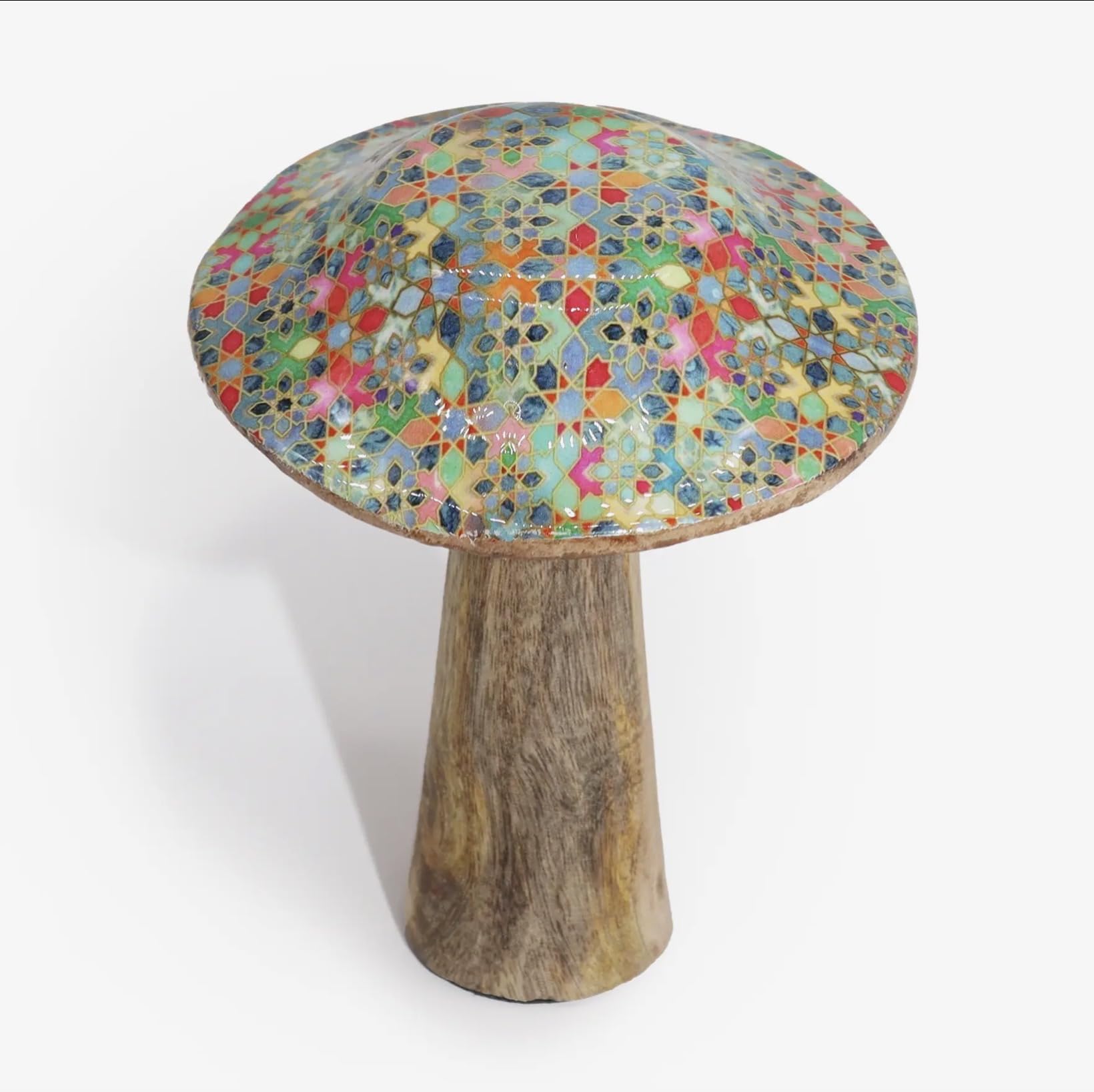 Green Aztec Wooden Mushroom