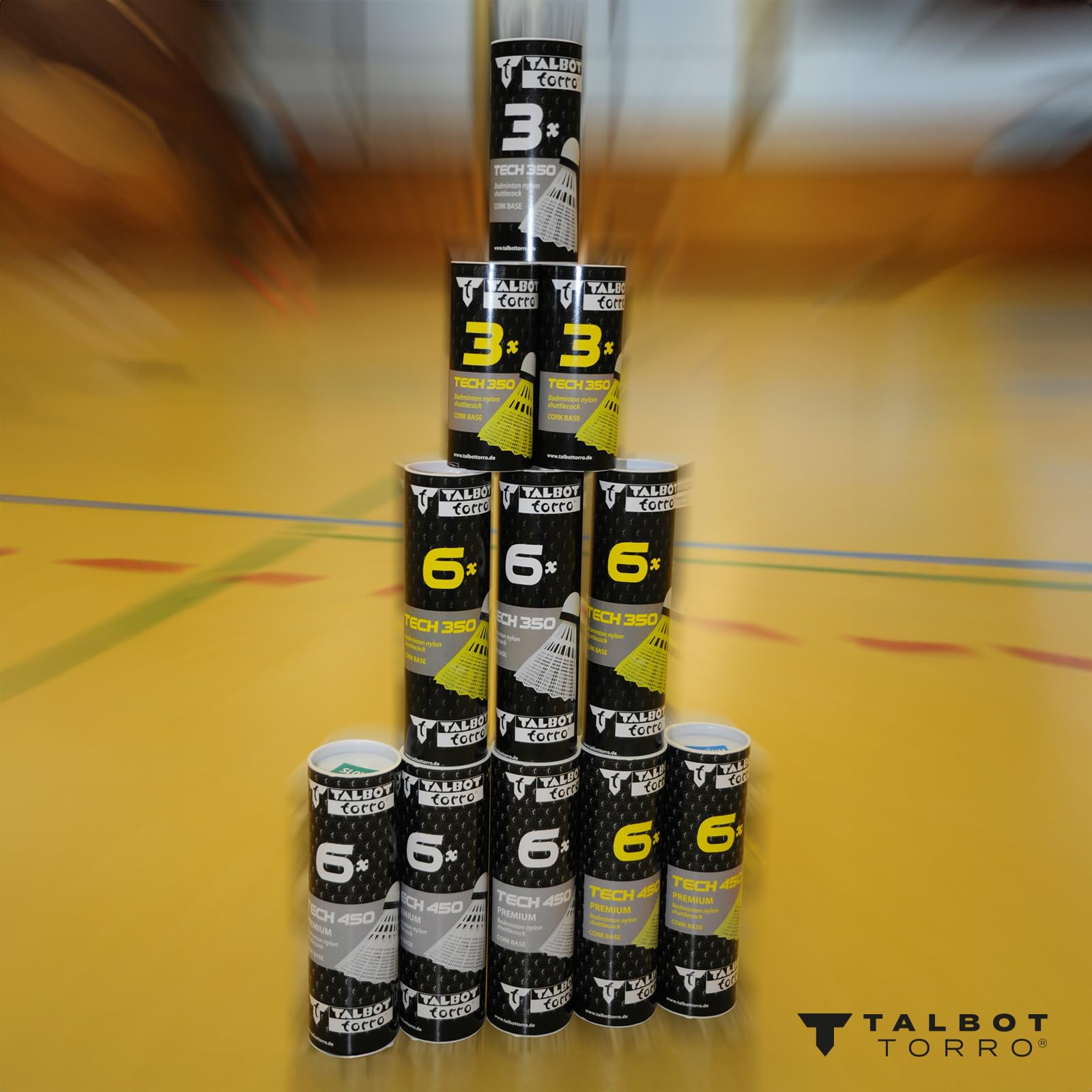 Talbot-Torro Volani da Badminton Tech 350, Lattina 6 Pezzi, Nilon