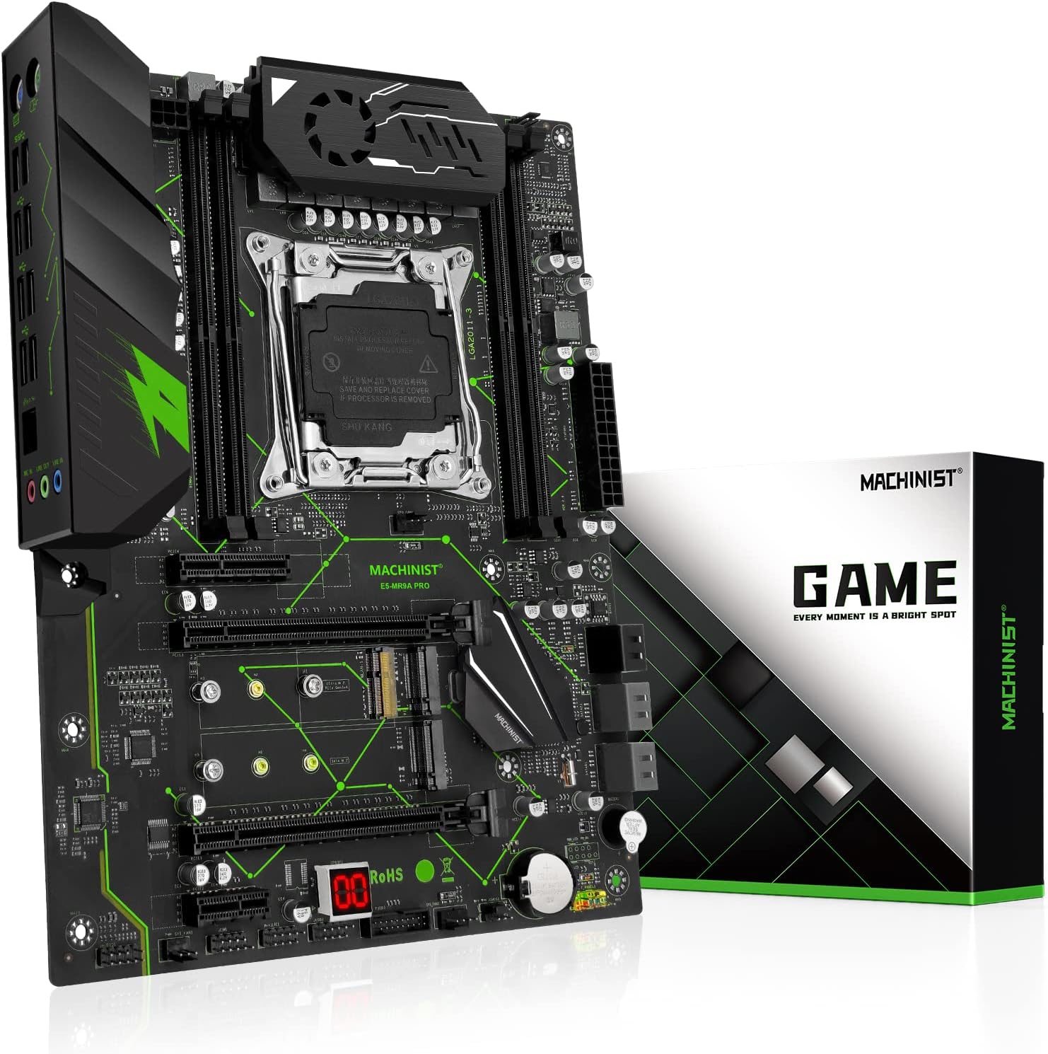 MACHINIST LGA 2011-V3 ATX Motherboard, X99 Gaming Motherboard with Self Check Card (Intel 5th/6th Gen, PCIe 3.0, Dual M.2 Slots, DDR4, SATA 6Gb/s, USB 3.0) for Intel XEON E5 V3/V4, Core i7 Series