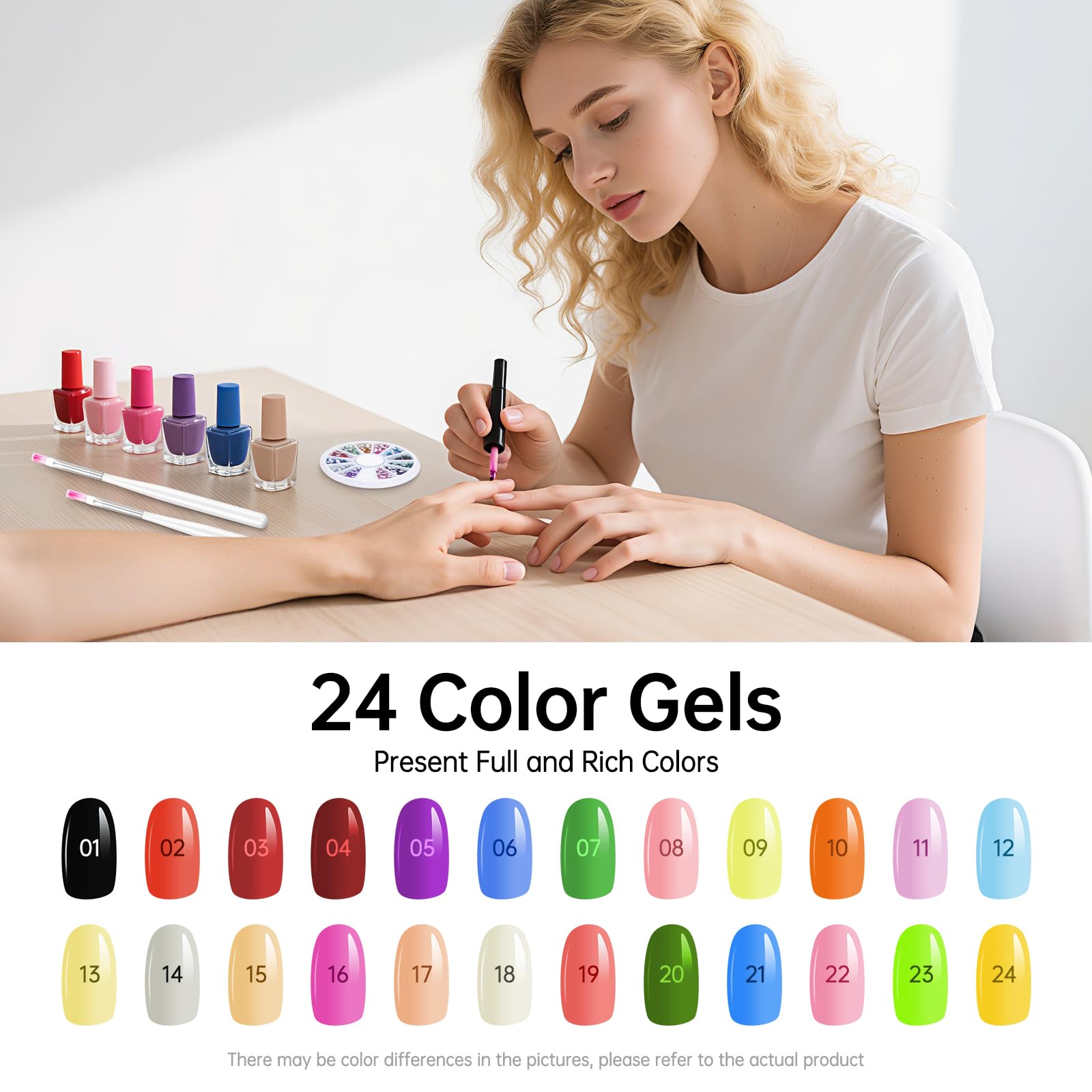 Juego completo de manicura de 36 W, con cortaúñas, extensión de uñas para kit de iniciación
