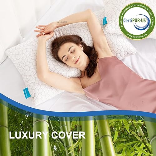 Miniatura 56 de SUPA MODERN Almohadas de cama refrescantes para dormir, 1 paquete de almohadas de espuma viscoelástica trituradas, almohada fresca ajustable