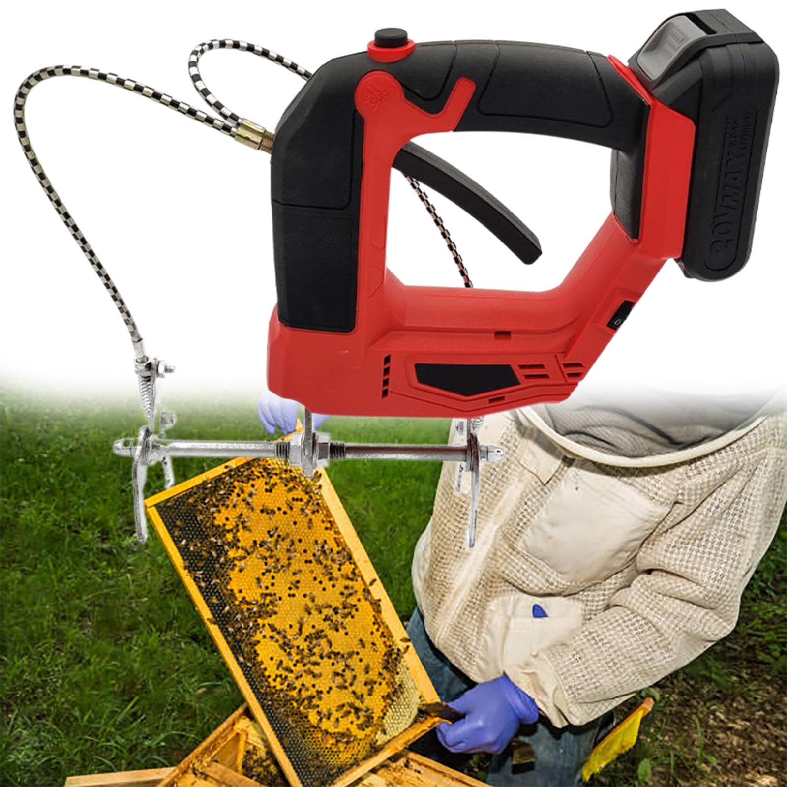 Removedor de abejas eléctrico, abrazadera inalámbrica para marco de apicultura, 4 ajustes de velocidad, herramienta eléctrica recargable para apicultores, ideal para granjas de abejas melíferas