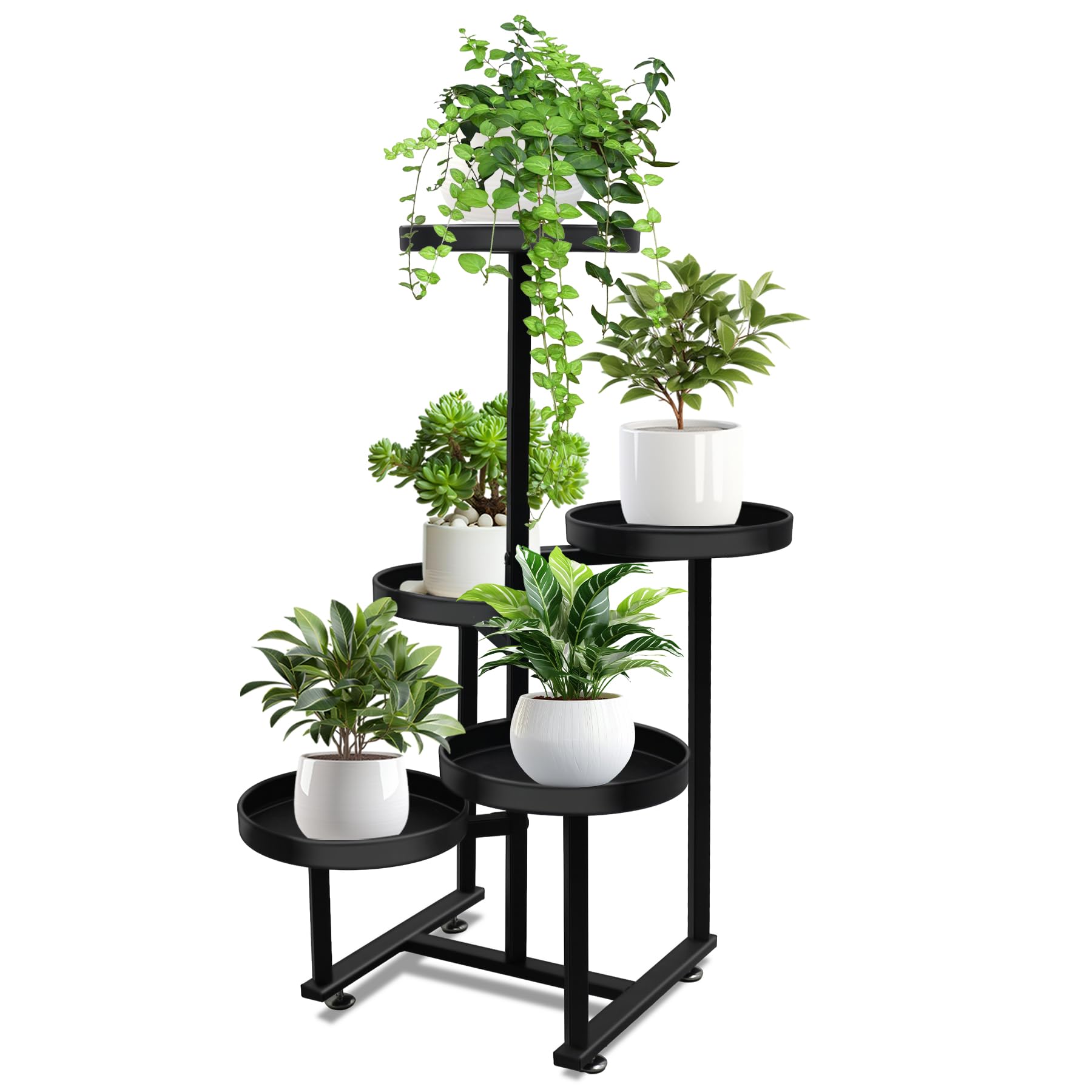 jsyonii 5 Tier Metal Plant Stand Indoor, Tiered Corner Plant Holders for Multiple Plants, 27 Inch Tall Flower Pot Holde Di...