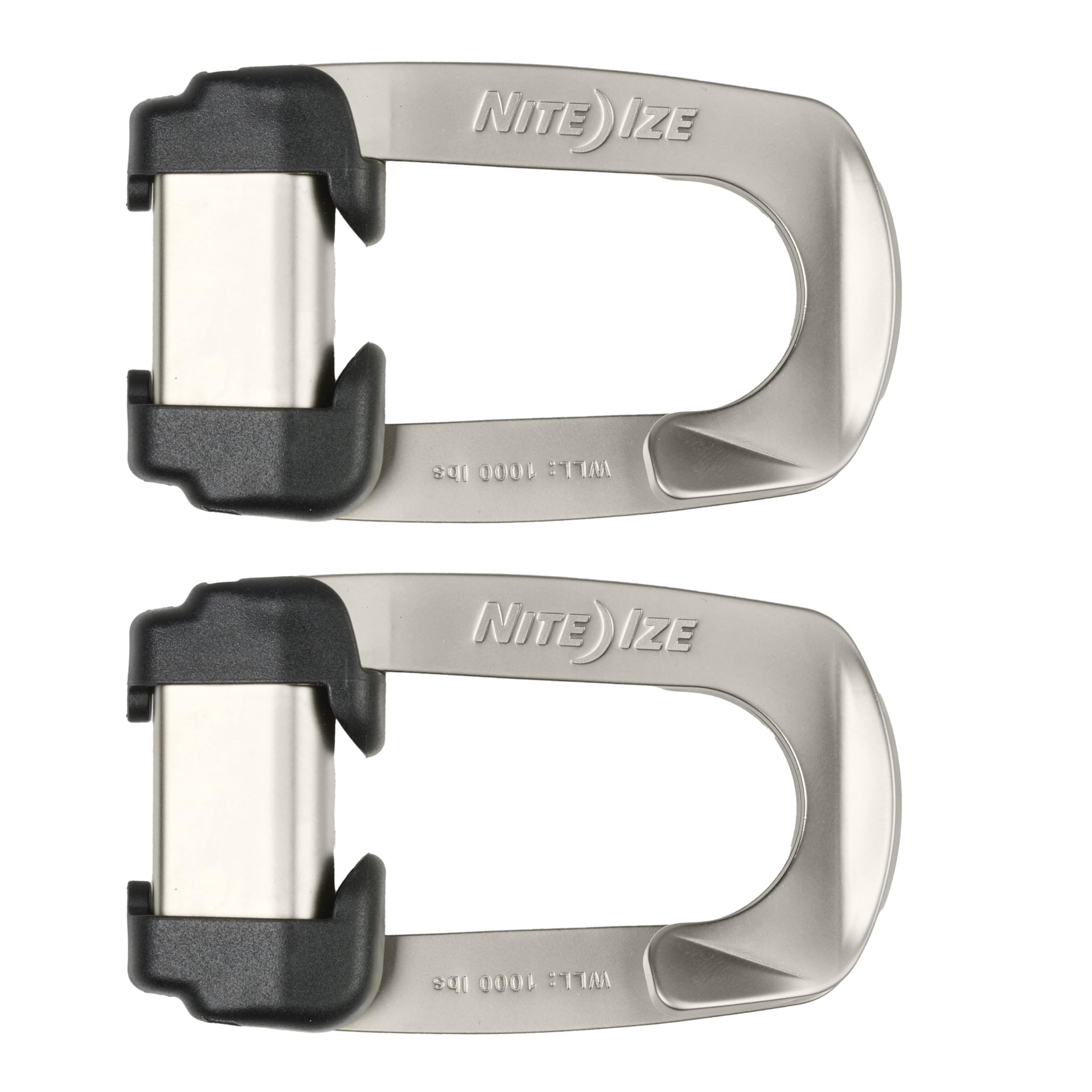 Nite Ize CamJam HookLock Strap Hook - Spring-Actuated Tie Down Hook - Corrosion-Resistant Hook & Tempered Steel Cargo Fastener - Heavy-Duty Load Securing Hook for 1-Inch Straps - Large (2 Pack)