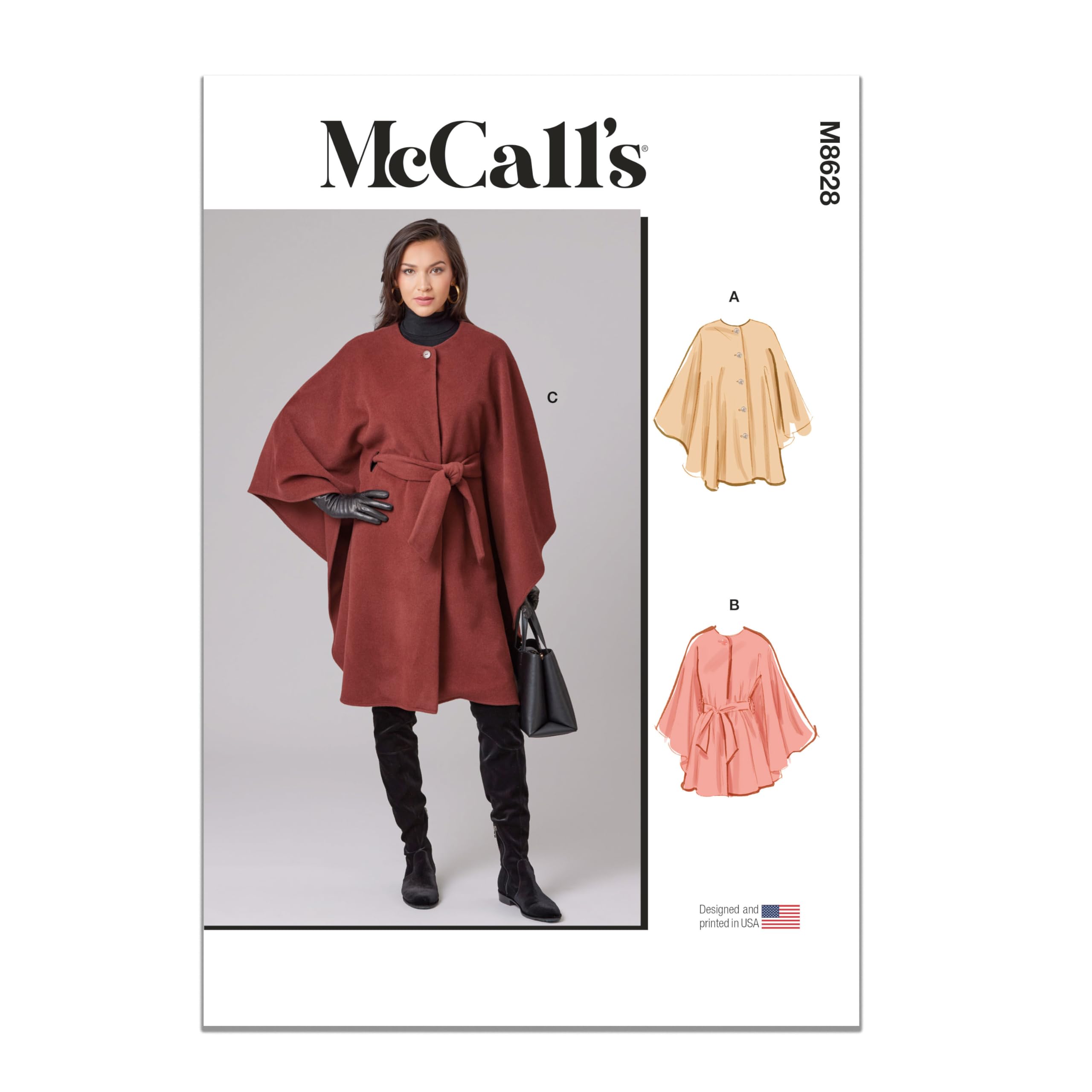 Patron cape McCall's M8628 avec ceinture à nouer pour vos tenues d'automne stylées