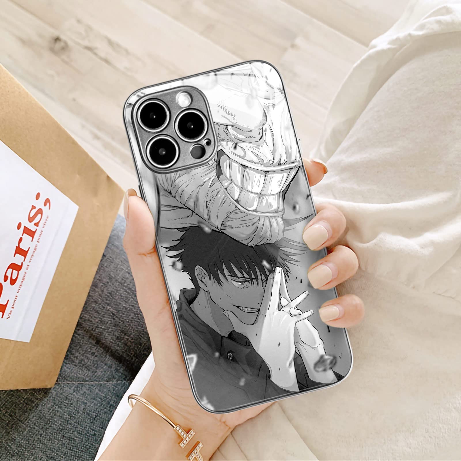 iPhone - Megumi Amazon.com: Megumi JJK Manga Silicone Tempered Glass Phone