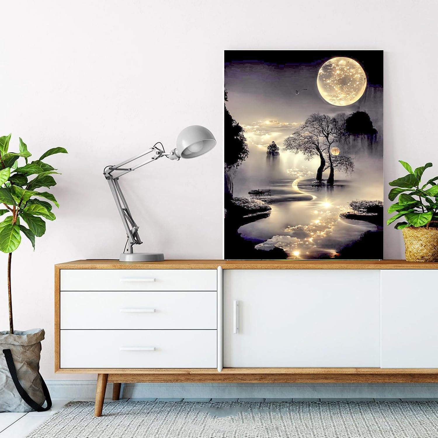 Diamond Art Kits for Adults, Moon Diamond Painting Kits 11.8x15.7 inch image 2