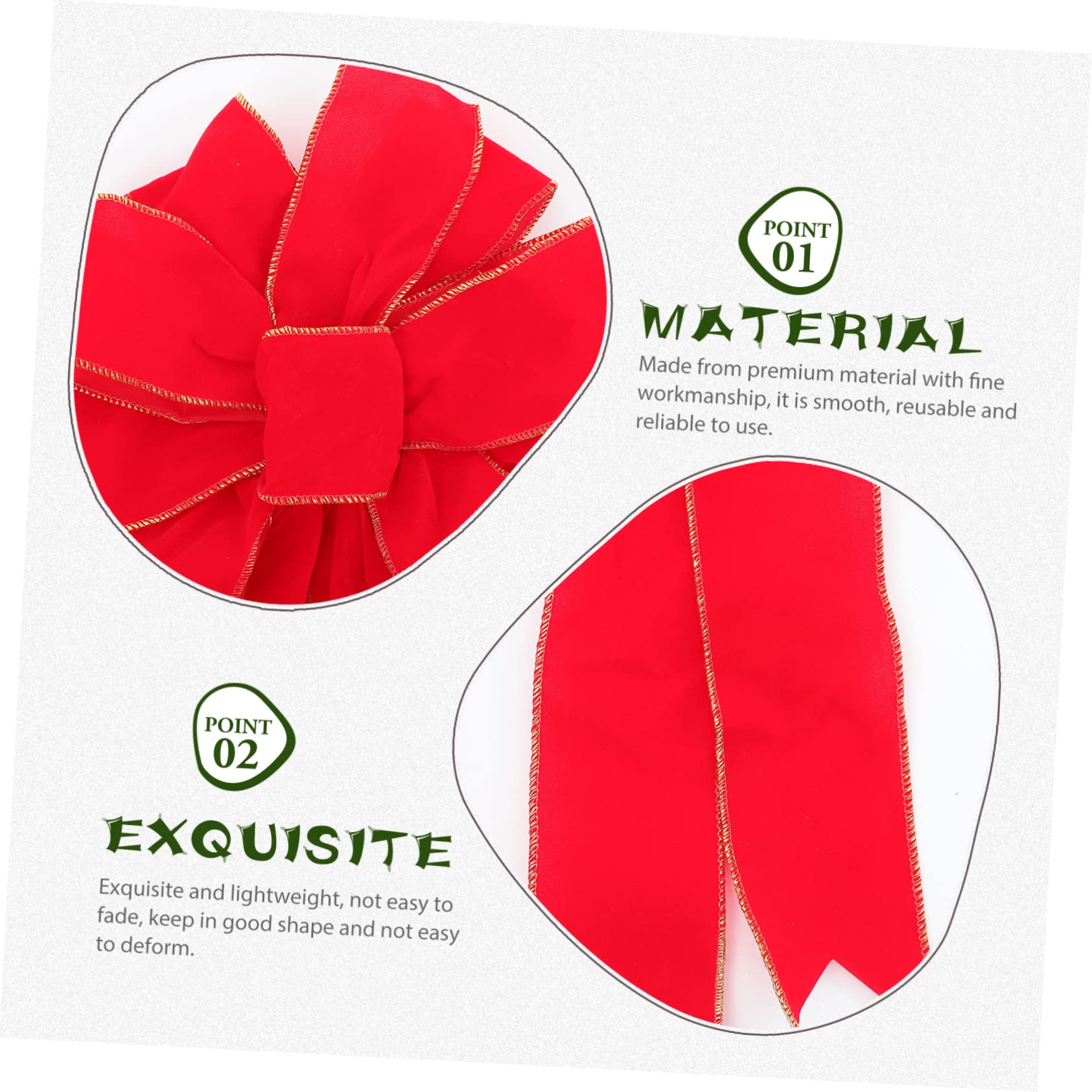 IMIKEYA 3 Stück Weihnachtsschleife Weihnachtsbaumschmuck Weihnachtsbaumspitze Schleife Weihnachtsbaumanhänger Weihnachten Große Schleife Weihnachtsbaumschleife Leuchtende Schleife