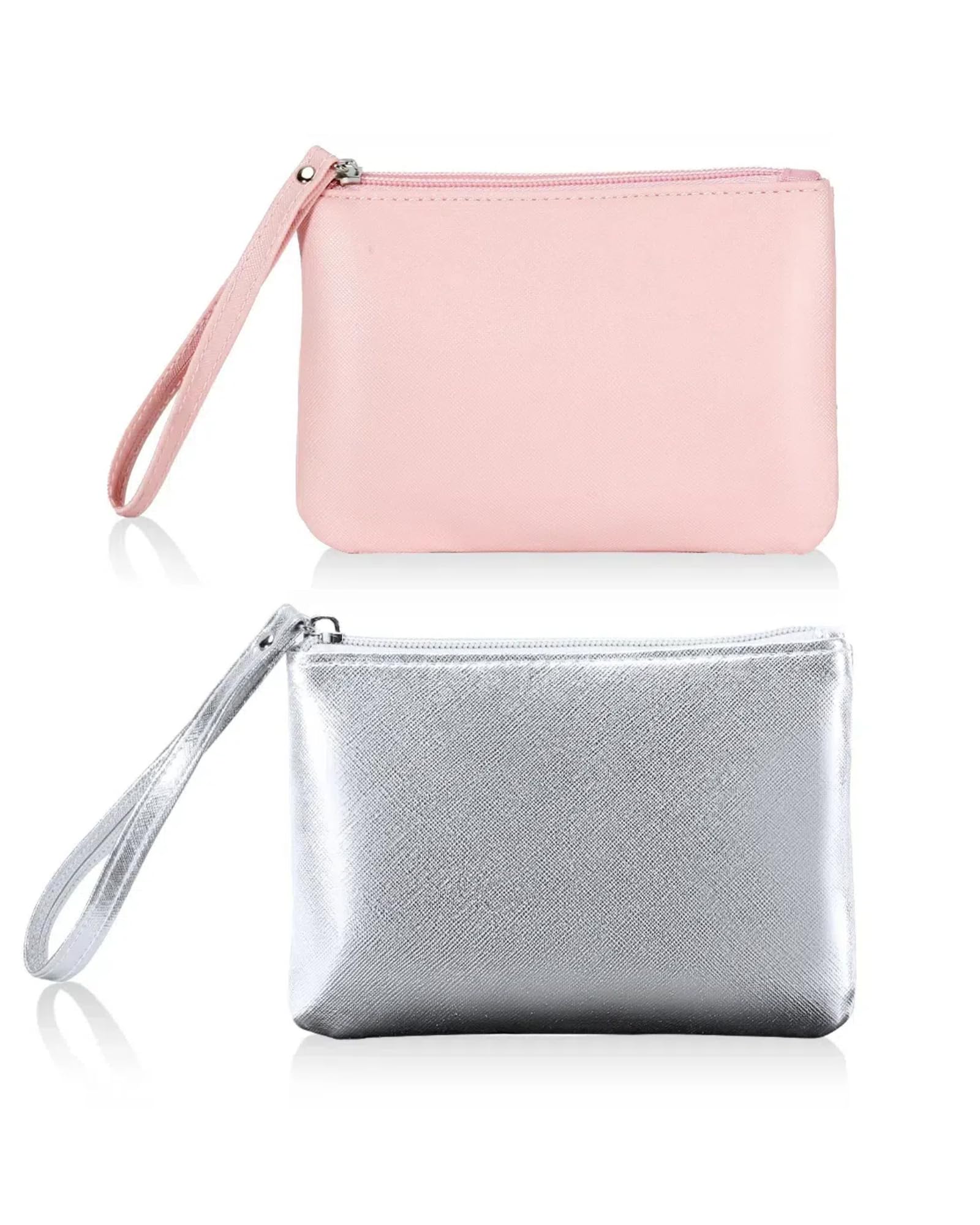 2 Pack Small Zipper Pouch Mini Makeup Bag for Purse Lipstick Cosmetic Travel Make Up Organizer for Women Essentials, Car Change Coin Holder 4.5 x 6.5