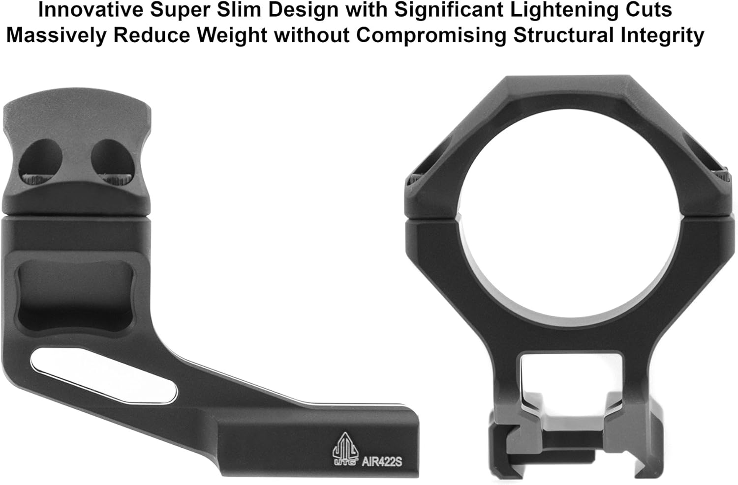 UTG ACCU-SYNC™ 34mm High Pro. 37mm Offset Pic. Rings, Red