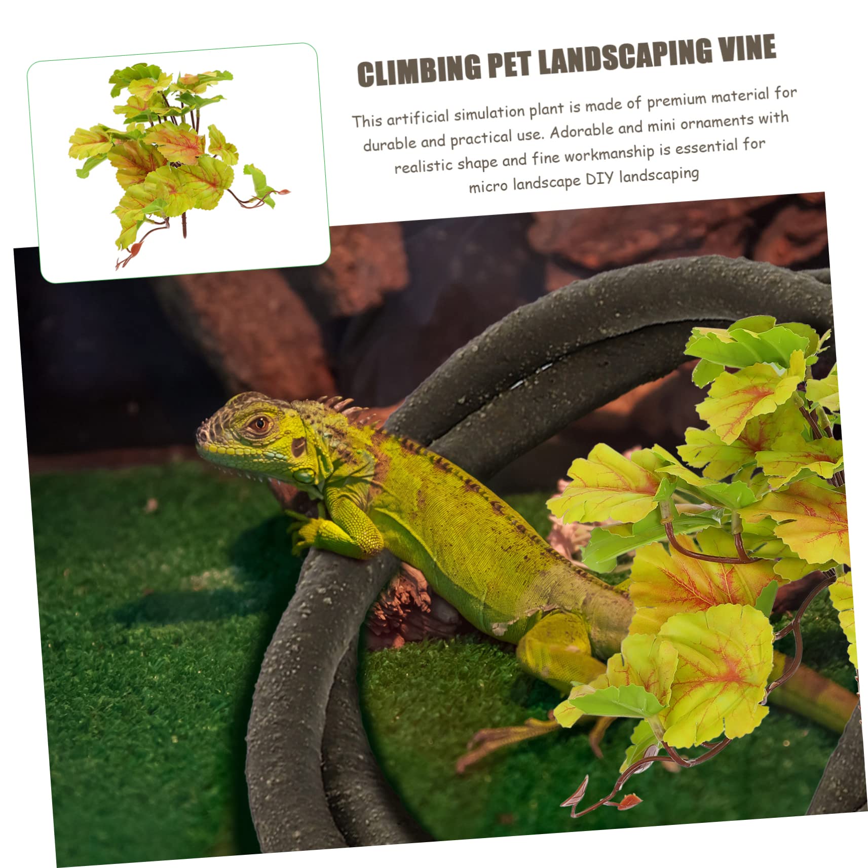 ifundom 2sets 2pcs Simulated Plant Decor for Reptile Box Realistic Faux Plants for Terrarium Landscape Ornament for Reptile Habitat and Pet Case Autumn 2pcs*2