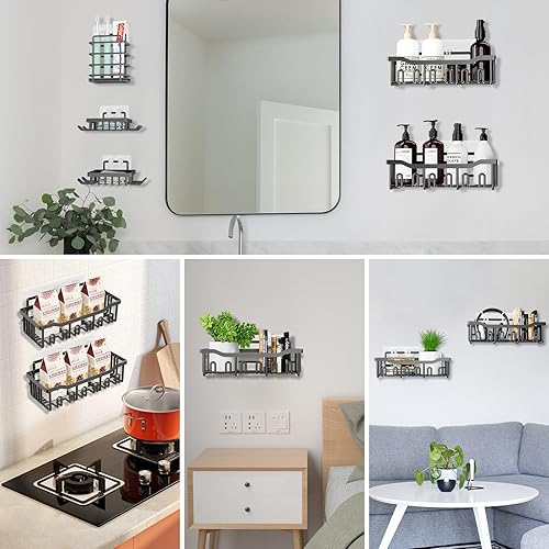 Miniatura 4 de Lydia's Deal Organizador de ducha de 5 piezas, estantes de baño, organizador de ducha para almacenamiento de baño, estante de ducha inoxidable sin