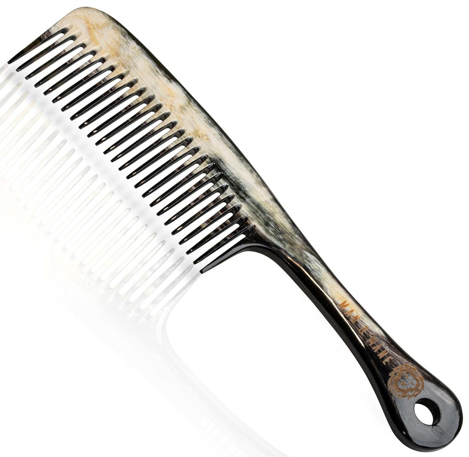 Premium Handmade 100% Oxhorn Anti-static Wide Tooth Detangling & Styling Comb for Women & Men