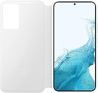 Vista 1 de Samsung Funda protectora para Galaxy S22+ S-View con tapa, control de grifo, diseño de vanguardia, versión estadounidense, blanco, EF-ZS906CWEGUS