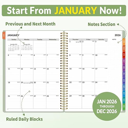 Vista 77 de SUNEE Libro de citas 2026, trimestral por hora, semanal y mensual, de enero de 2026 a diciembre de 2026, planificador semanal de 8.5 x 11 pulgadas