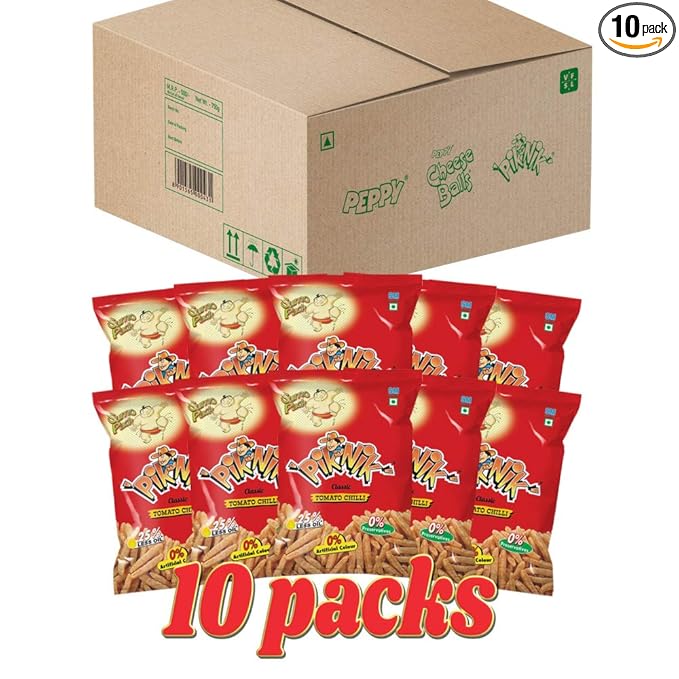 PIKNIK Classic Tomato Chilli Jumbo Box Pouch, 10 x 60 g at Rs. 240