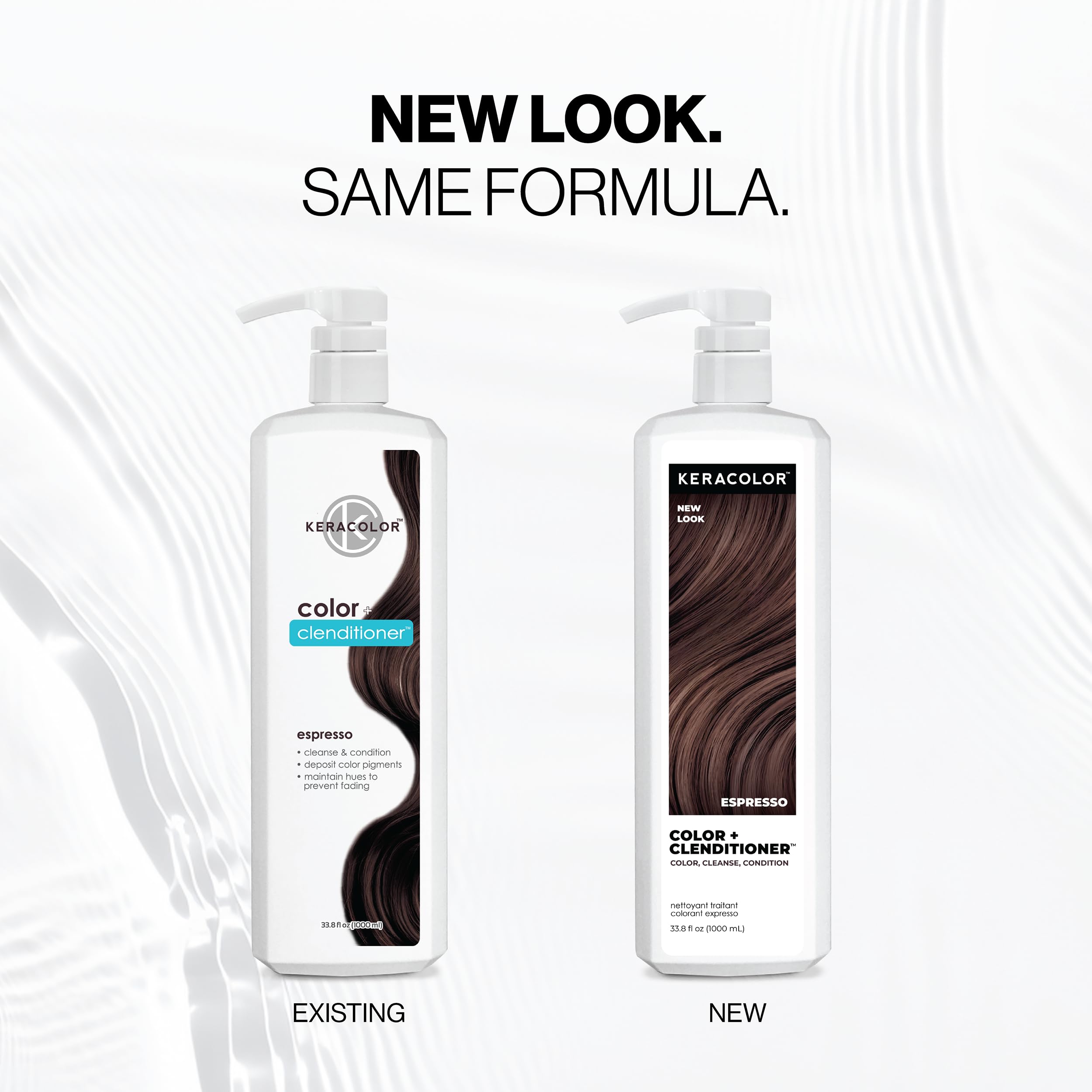 Keracolor Color + Clenditioner 3-in-1 Color-Depositing Conditioner, Gentle Cleansing Conditioner Infusing Semi-Permanent Hair Color, 9 Shades, 33.8 Fl Oz