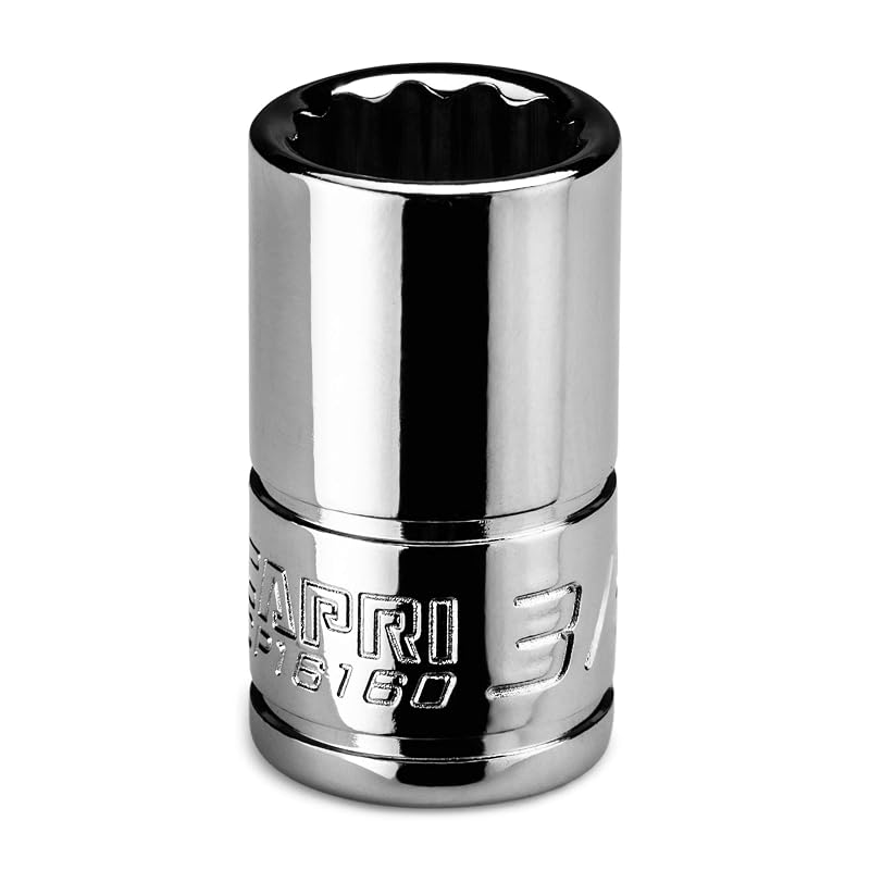 Chave de soquete rasa Capri Tools 3/8 pol. SAE, 12 pontas, encaixe de 1/4 pol. CP16160