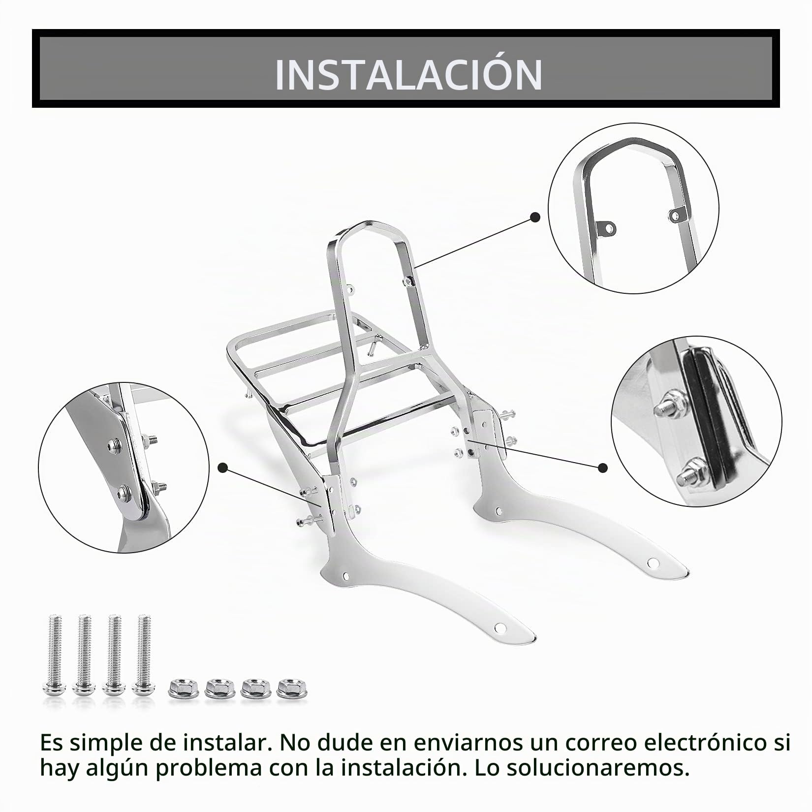 PSLER® Respaldo Sissy Bar, Equipaje Portaequipajes, Almohadilla de Pasajero Respaldo, para V-Star Drag Star XVS1100 250