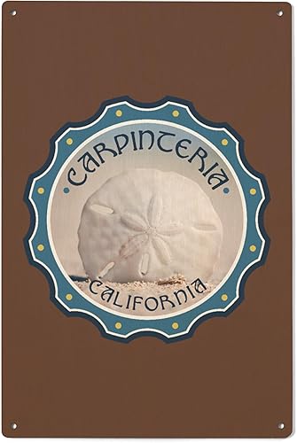 Carpinteria, California, dólar de arena en la playa, letrero de pared de madera de abedul (decoración rústica de 6 x 9 pulgadas, listo para colgar)