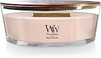WoodWick Ellipse Vanilla Sea Salt Scented Candle - Crackling Hearthwick Wick, 50 Hour Burn, Premium Soy Blend, 16oz Gift Ready