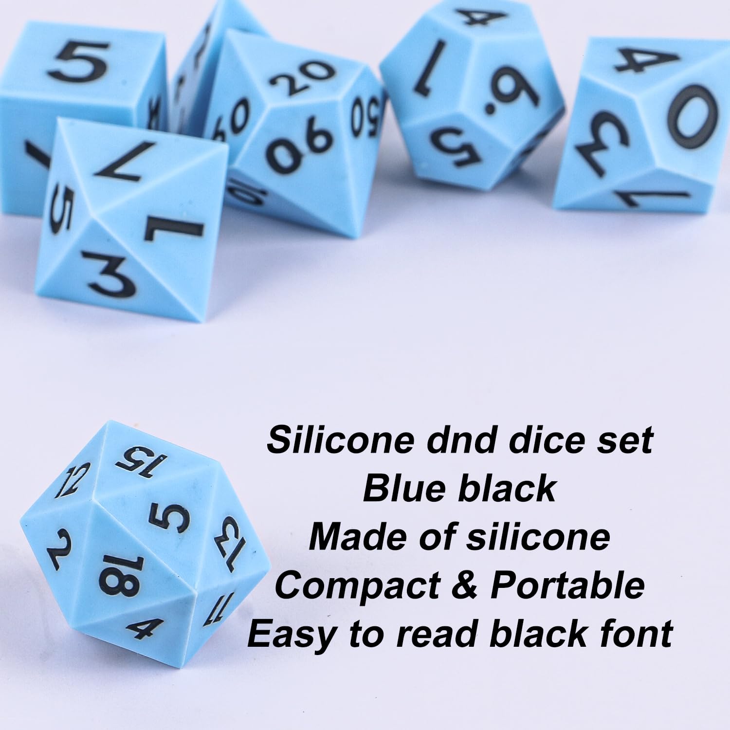 DND Zestaw kości do gry w kości Sharp Edge, 7-częściowy, DND, wielościenne, ze złotym liściem, wykwintne blaszane pudełko, idealne do Dungeons & Dragons RPG i gier planszowych (niebiesko-czarny