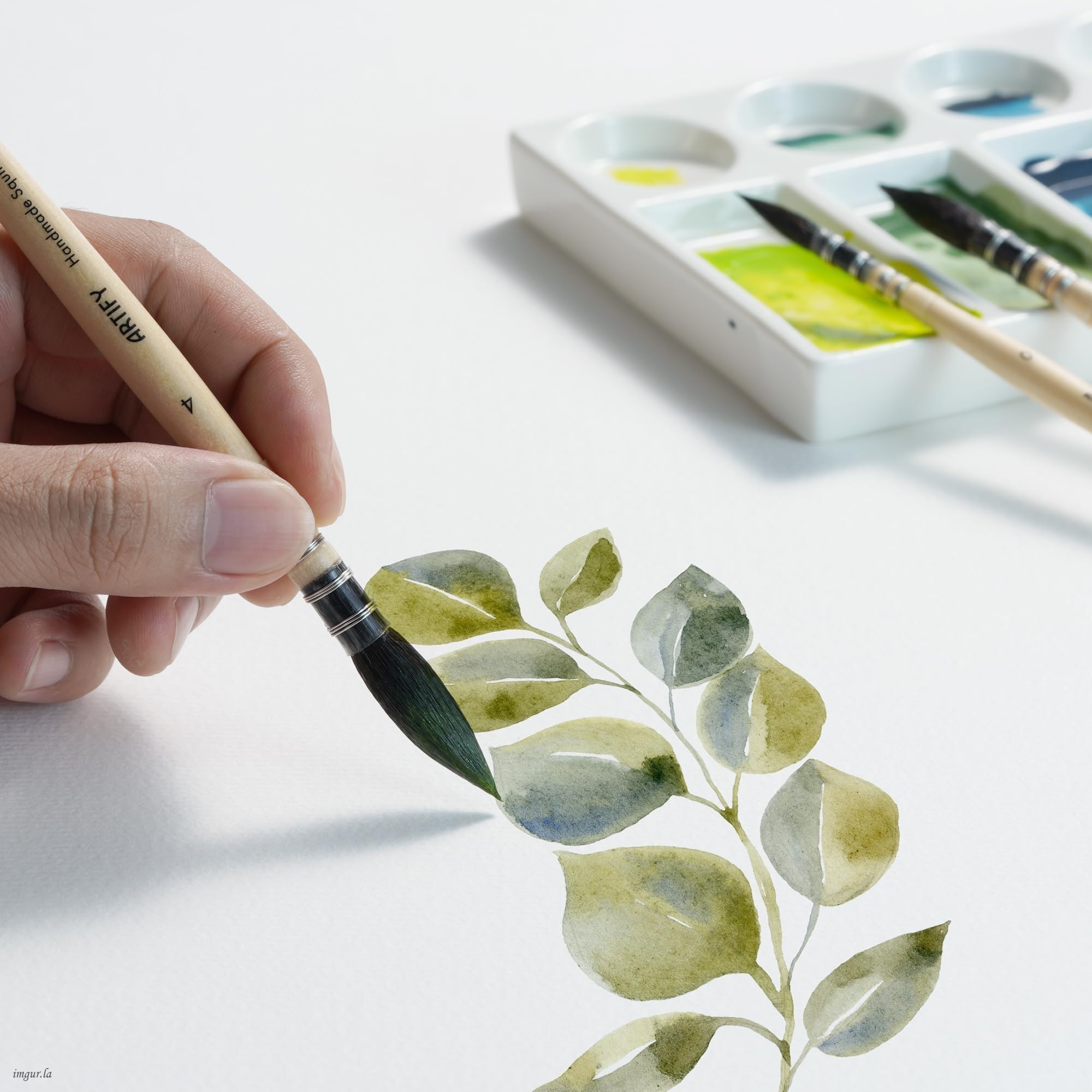 Artify - Pennelli professionali per acquerello, 3 pennelli da artista per acquerello a guazzo, 100% pennelli da scoiattolo, naturali a punta fine per un flusso costante e grande assorbimento