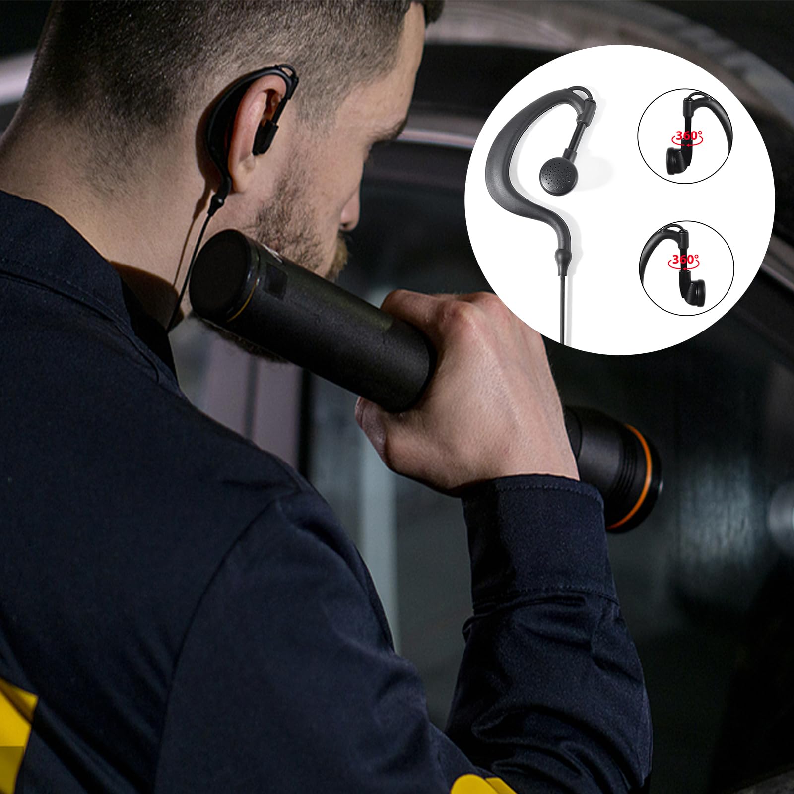 UAYESOK Auricolare a forma di G per walkie talkie multi pin, radio di sicurezza con microfono PPT, per radio bidirezionale Motorola DP3400 DP3401 DP3600 DP3601 DP4400 DP4800 DP4801 a due vie (5 pezzi)
