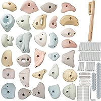 Qicrdvi 30PCS Premium Resin Rock Climbing Holds Kids Adults - Textured Indoor Outdoor Wall Grips with Hardware Kit