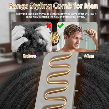 Textured Styling Comb, Texture Comb Men's Volumizing Wide-Tooth, Roots Volume Seam Grooming Accessory for Women Salon & Barber Bangs Hairdressing Hair Pick Combs(2 PCS)