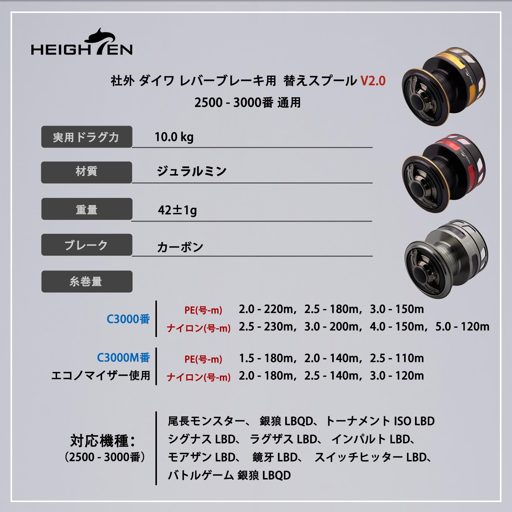 Amazon | HEIGHTEN リール スプール DAIWA ダイワ レバーブレーキ
