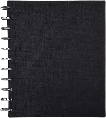 Vista 200 de Talia - Agenda personalizable con aros, (Fireworks Deep Lake, con discos Deep Lake, tamaño mediano (7.5 x 9.75 pulgadas).