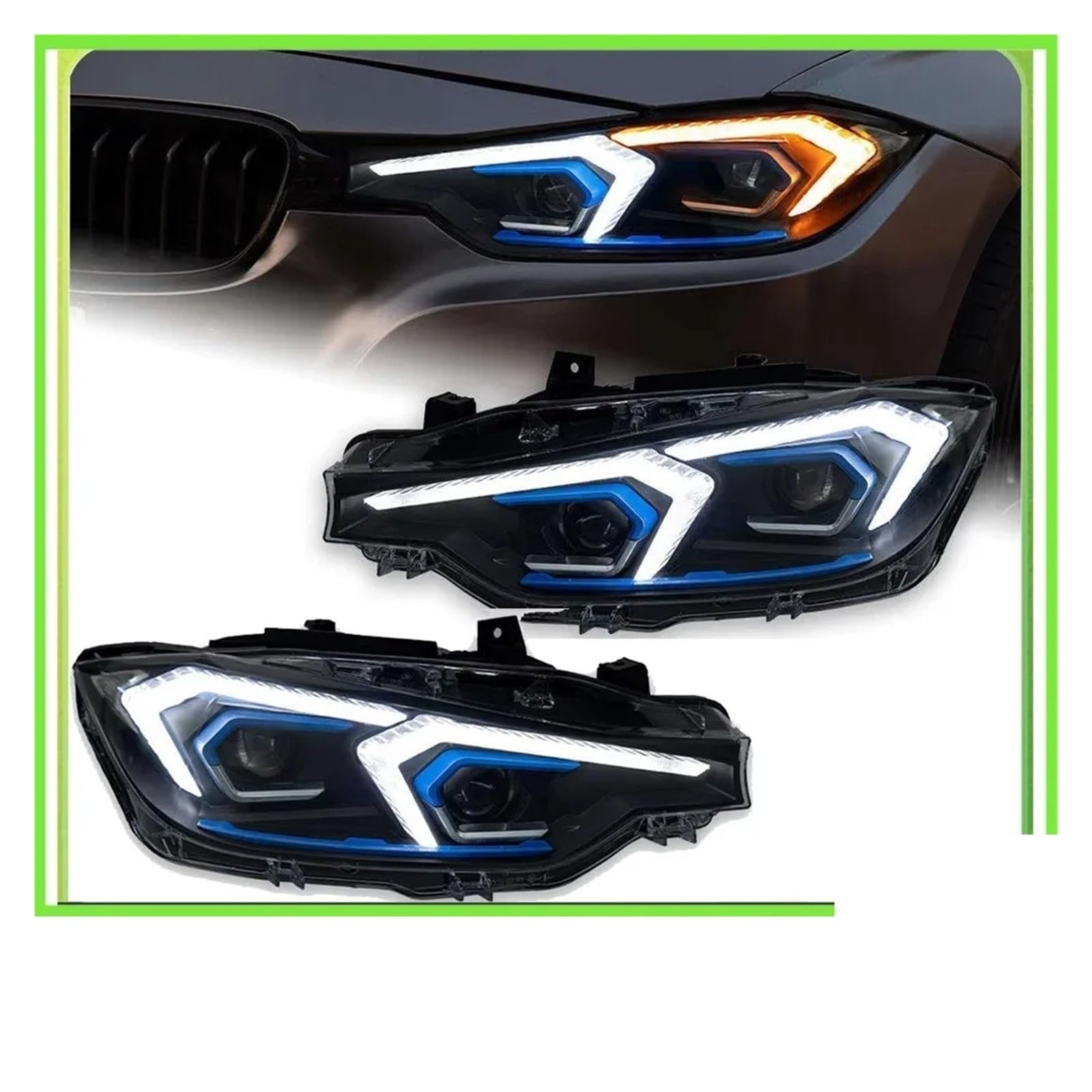 Lampada Fanale Posteriore Fari a LED per BMW Serie 3 M3 F30 F35 2013-2018 Accessori auto Indicatore di direzione anteriore per segnale per gruppo fari per Plug and Play(Original Halogen)