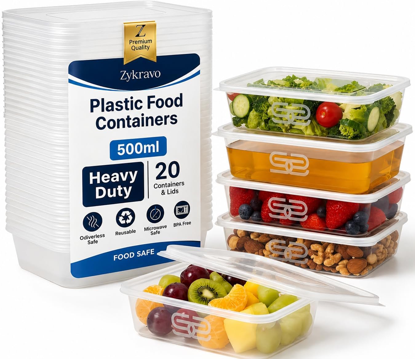 Plastic Food Containers With...