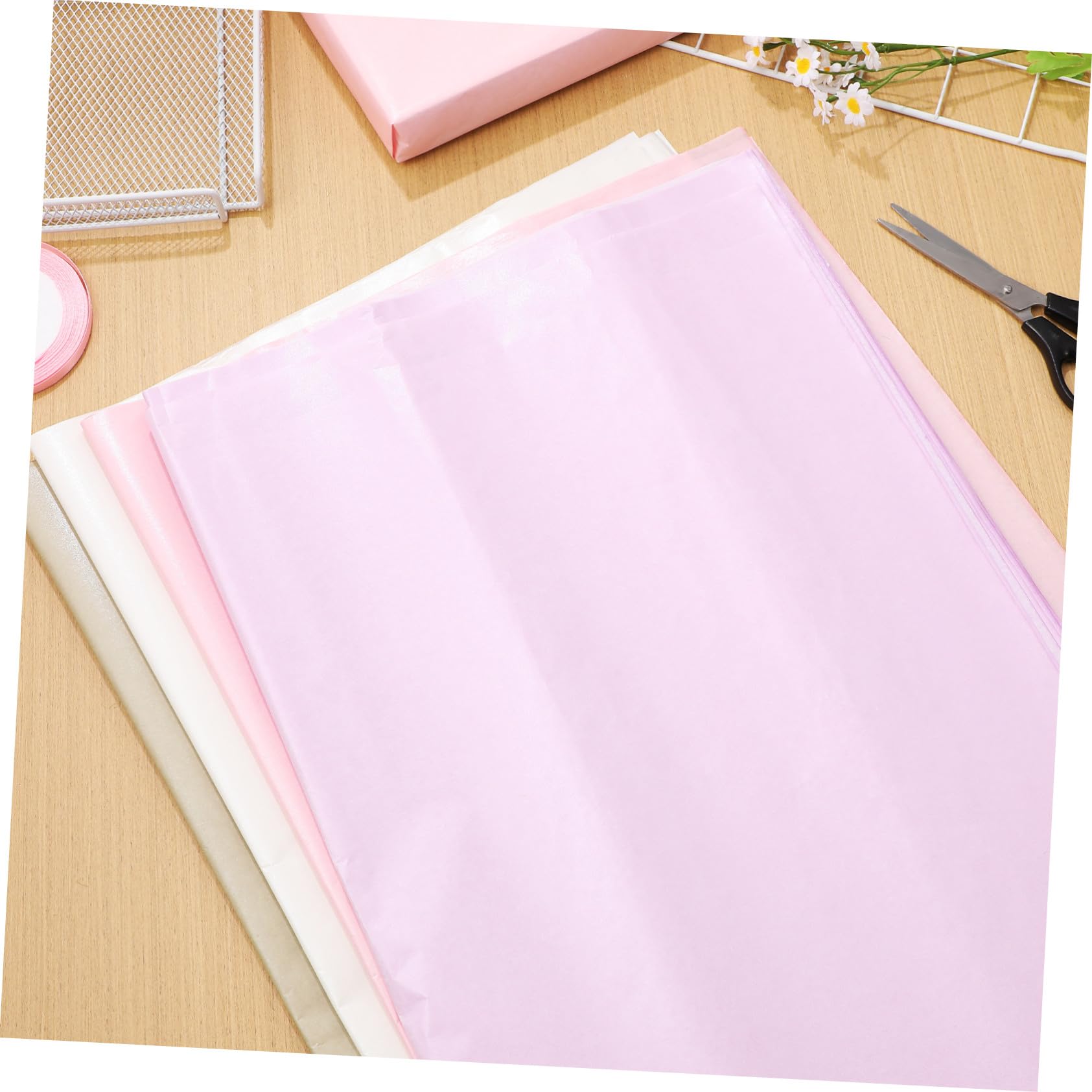 HOODANCOS 80 Arkuszy Papieru Do Pakowania Prezentów Bibułka Papier Do Pakowania Bukietów Biały Papier Bukietów