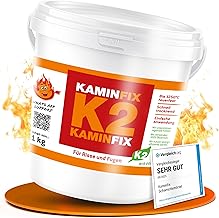 Fireclay Mortar Made in Germany for Quick and Easy Repair. Hydraulic Binding with 28-32% Water. Oven and Fireplace Mortar Fireproof Mortar Fire Concrete Kaminfix K2 (1.0 kg)