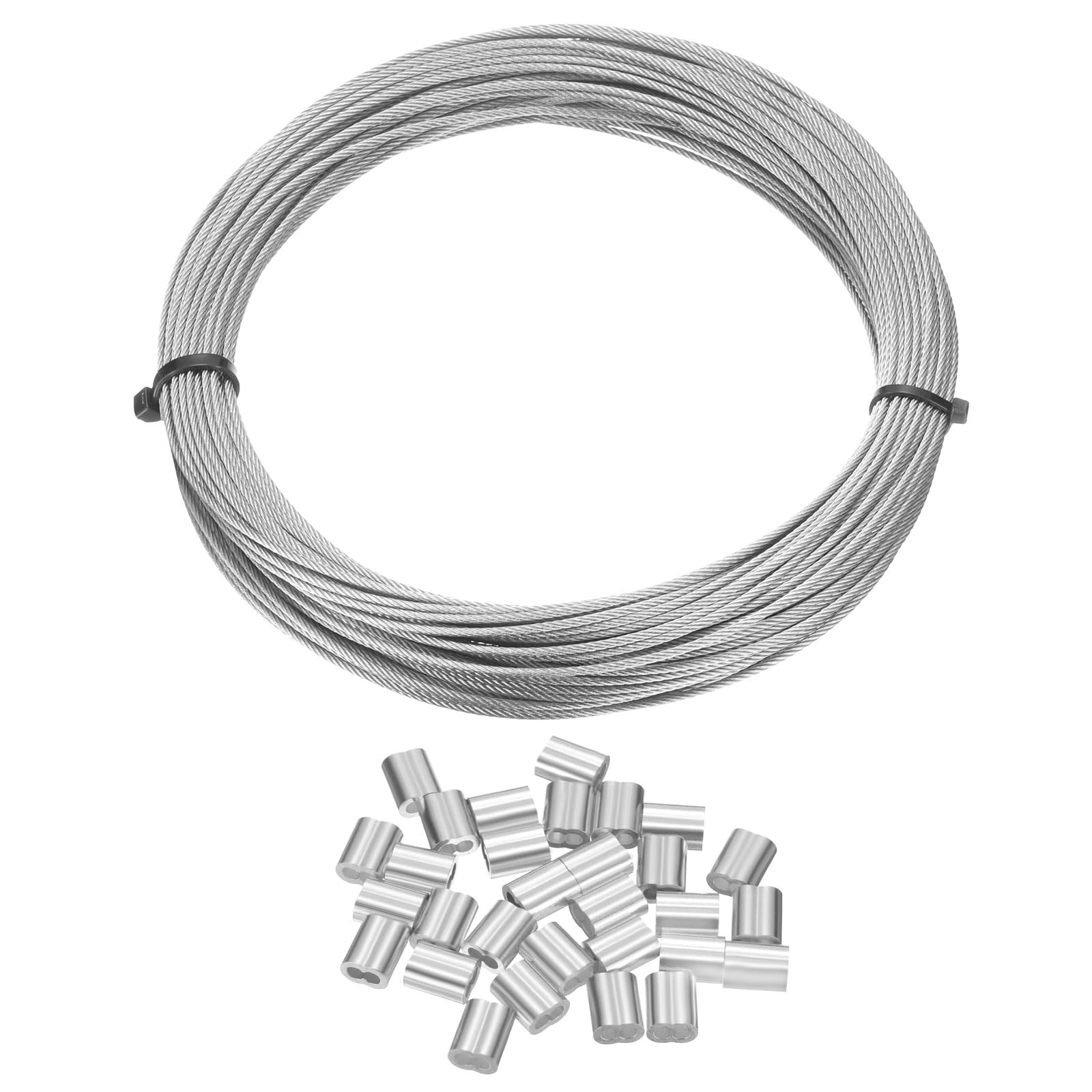 Cable de acero inoxidable 304 de 30m con fundas de bucle para barandillas 7