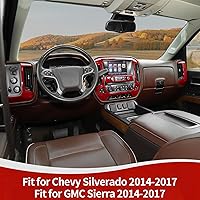 Vista 4 de RT-TCZ para Panel de Salpicadero Silverado Cubierta de Moldura Roja para GMC Sierra Chevy Silverado 2014-2017 Accesorios Interiores Rojos 4 piezas