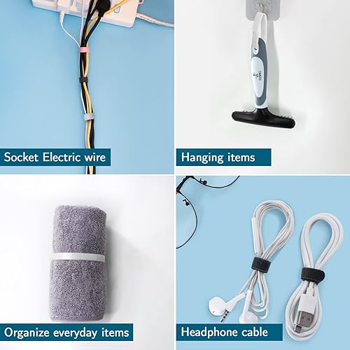 Vista 8 de 50PCS Reusable Cable Ties,Adjustable Cable Management,Cord Organizer,Cable Organizer,Multi-Purpose Wire Ties
