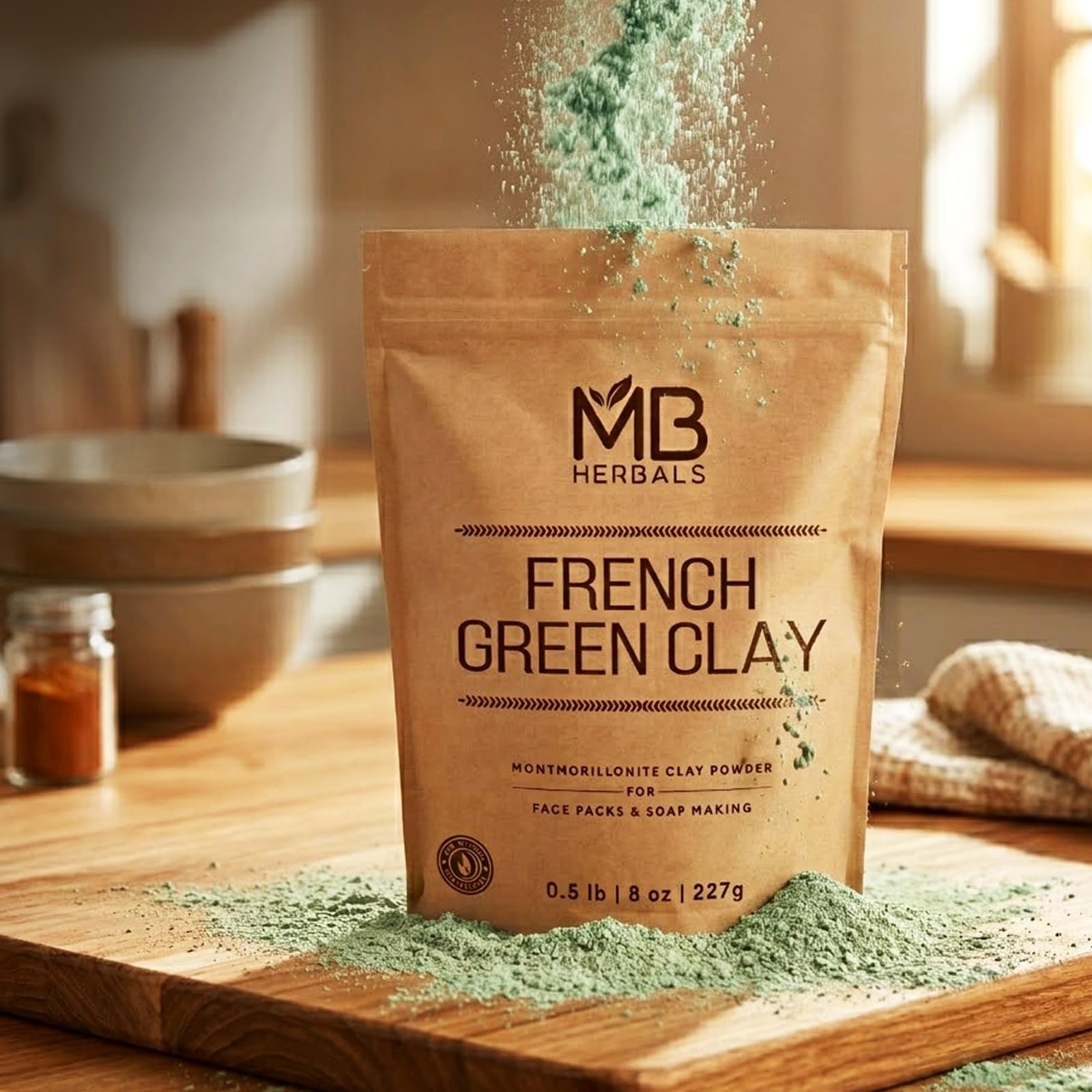 Amazon.com: MB Herbals French Green Clay 1 lb | 16 oz One Pound