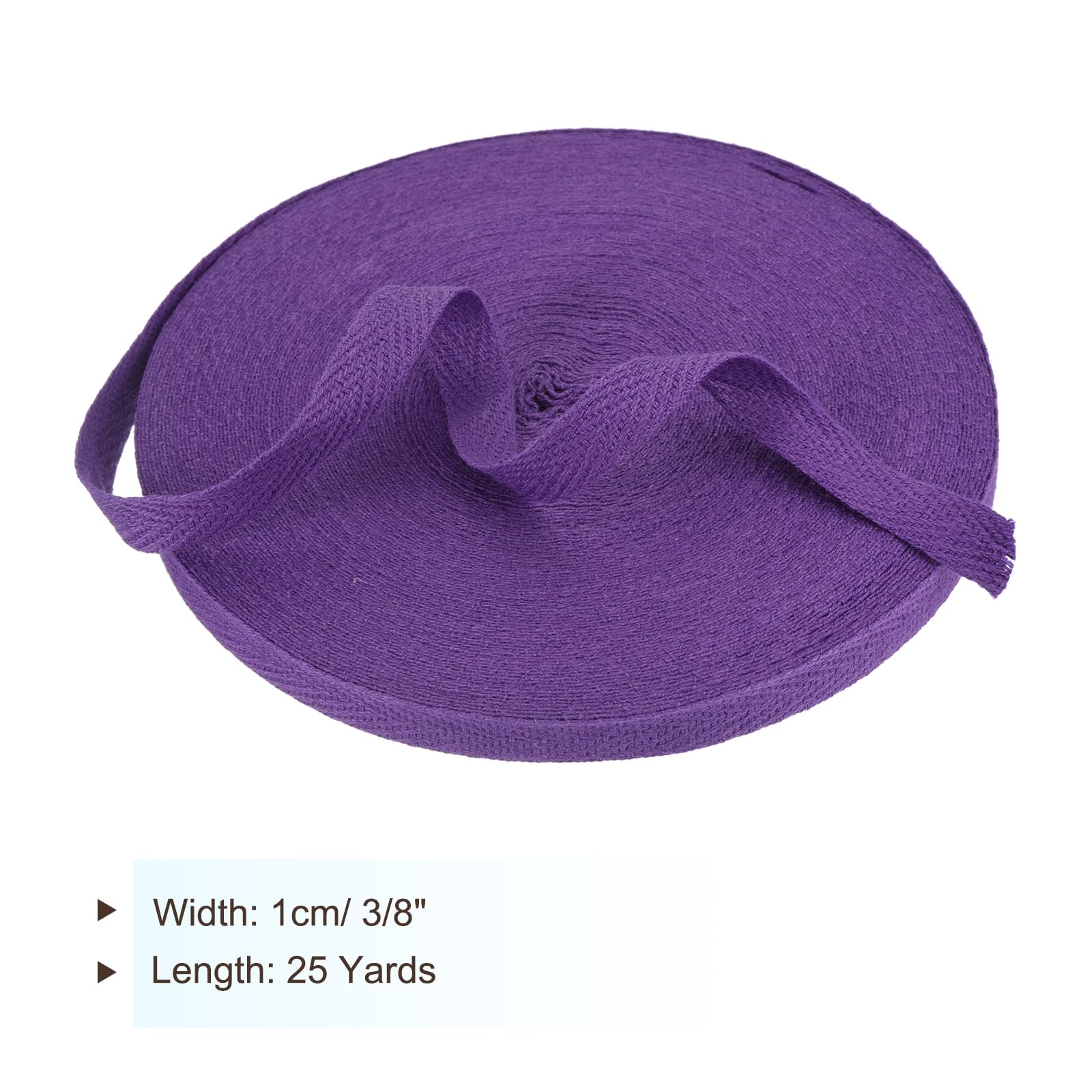 PATIKIL Cotton Twill Tape 3/8 Inch 25 Yards Cotton Ribbon Bias Binding Tape Herringbone Webbing Trim for Sewing Gift Wrapping Craft DIY Deep Purple - Image 2