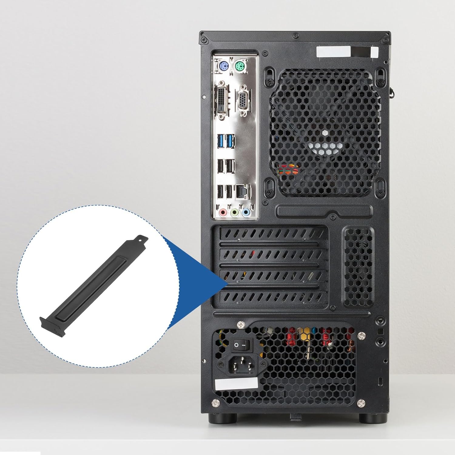 MECCANIXITY 12PCS Black PCI Slot Cover Dust Filter, Blanking Plate Ventilation Deflector Bracket Expansion for Computer Cases