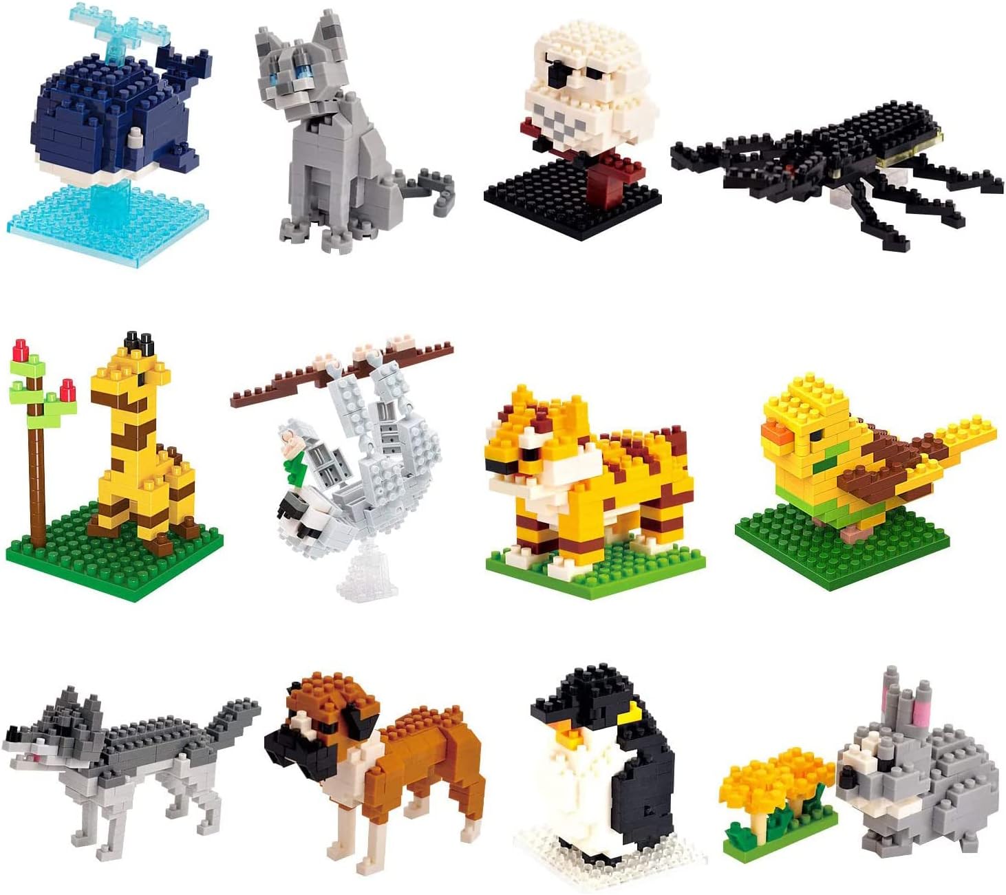 Kimiangel 12PCS Toys Party Favors for Kids Aged 6 Years and up, Mini Animals Building Blocks Sets for Goodie Bags, Prizes, Birthday Gifts