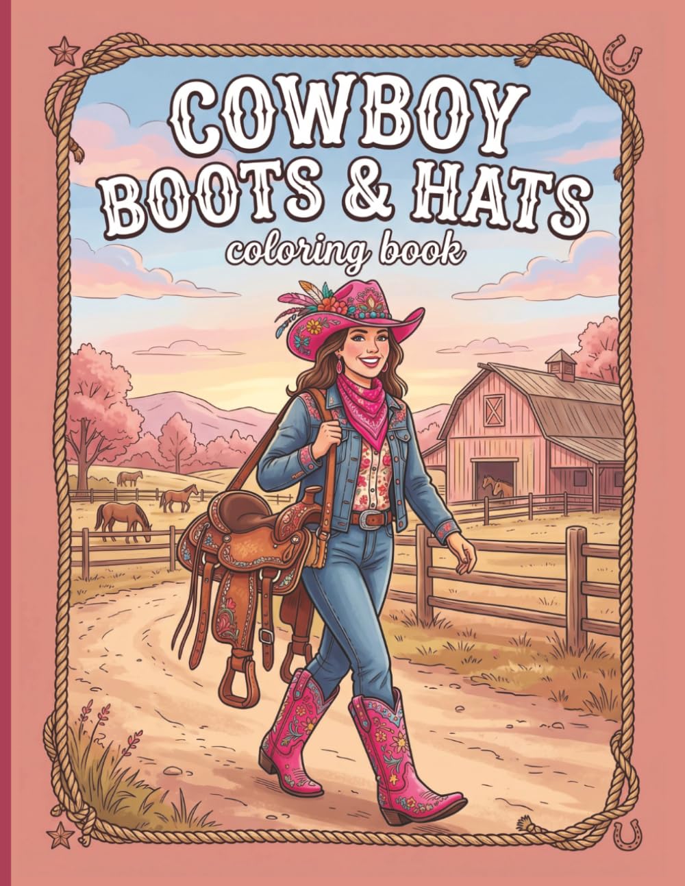 Cowboy Boots & Hats Coloring Book: Cowgirl Creative Coloring & Stress Relief for Adults, Seniors & Teens | 40 Designs (Country's Cool Again)